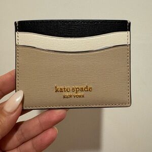 NWT Kate Spade Morgan Colorblocked Cardholder Slim Card Case Cafe Mocha
